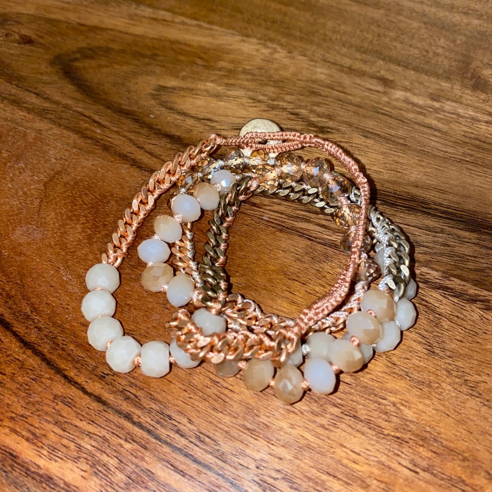 Chloe and Isabell rose gold/pink wrap bracelet